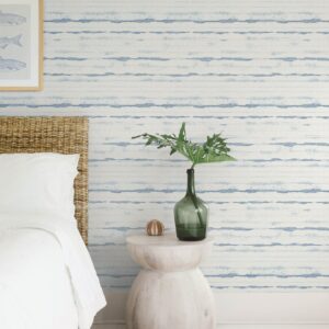 Destin Blue Stripe Wallpaper