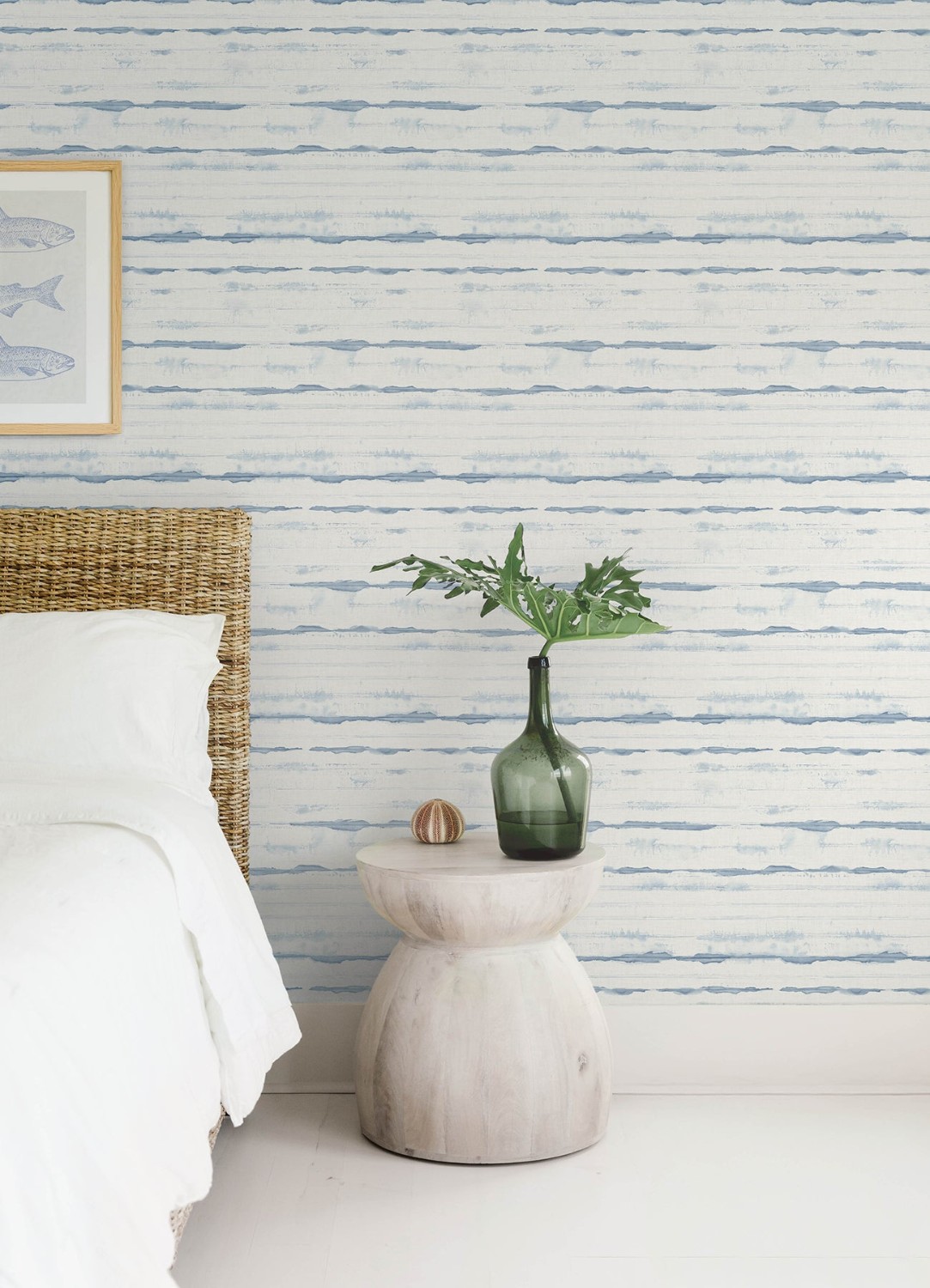 Destin Blue Stripe Wallpaper