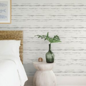 Destin Grey Stripe Wallpaper