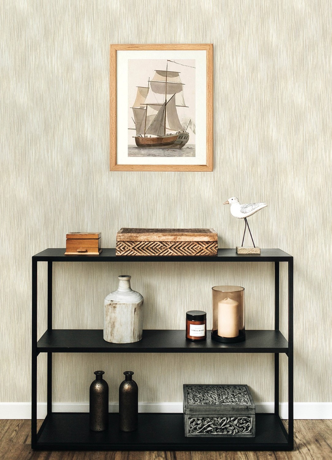 Largo Neutral Striated Wallpaper