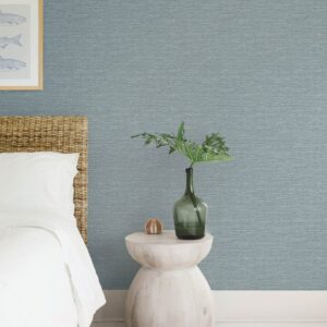 Malin Denim Faux Grasscloth Wallpaper