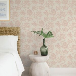 Tortuga Pink Coral Weave Wallpaper