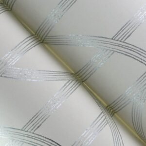 Salvo Silver Curved Contours Wallpaper