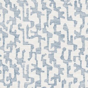Cipher Blue Geometric Faux Grasscloth Wallpaper
