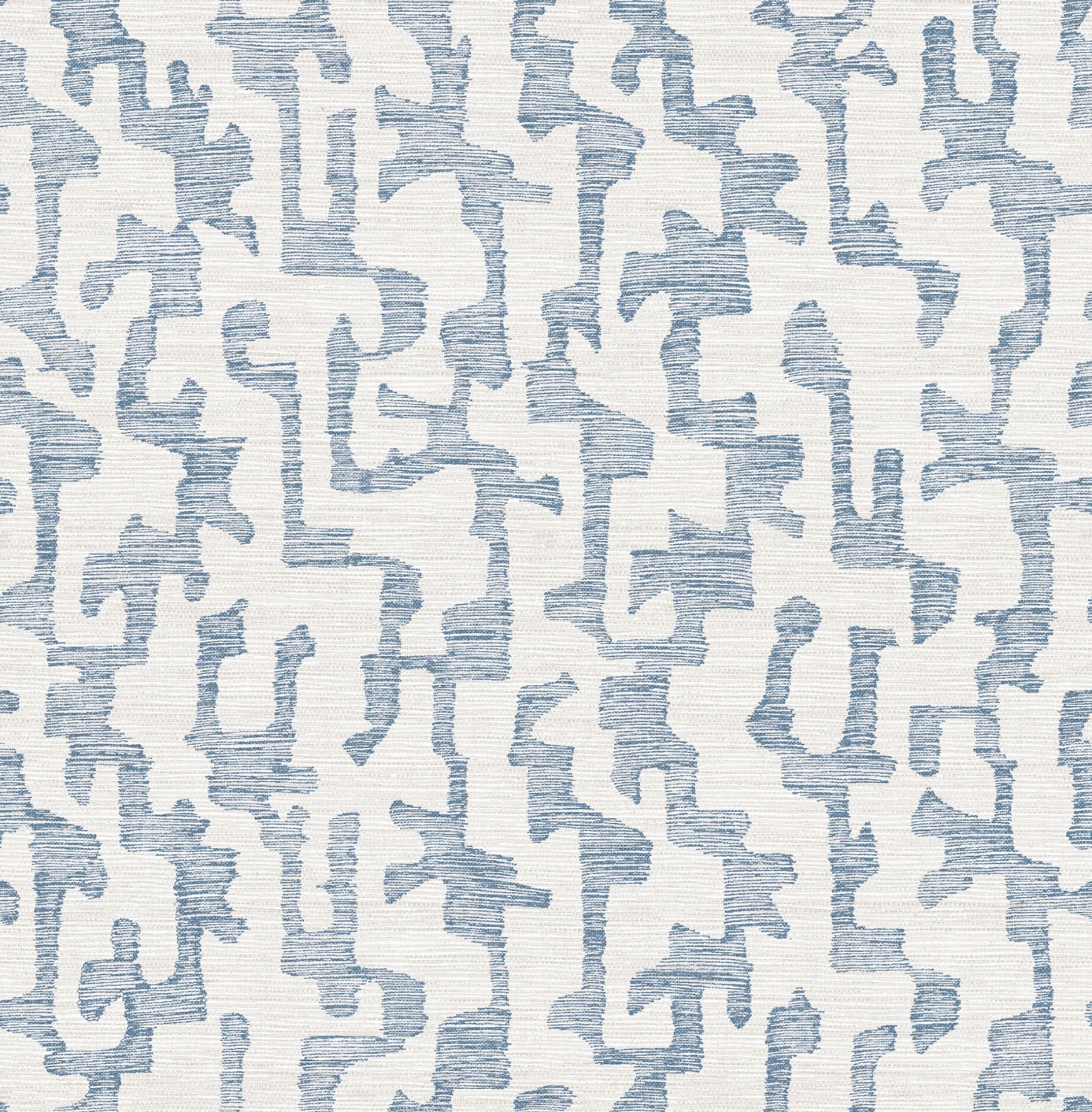 Cipher Blue Geometric Faux Grasscloth Wallpaper