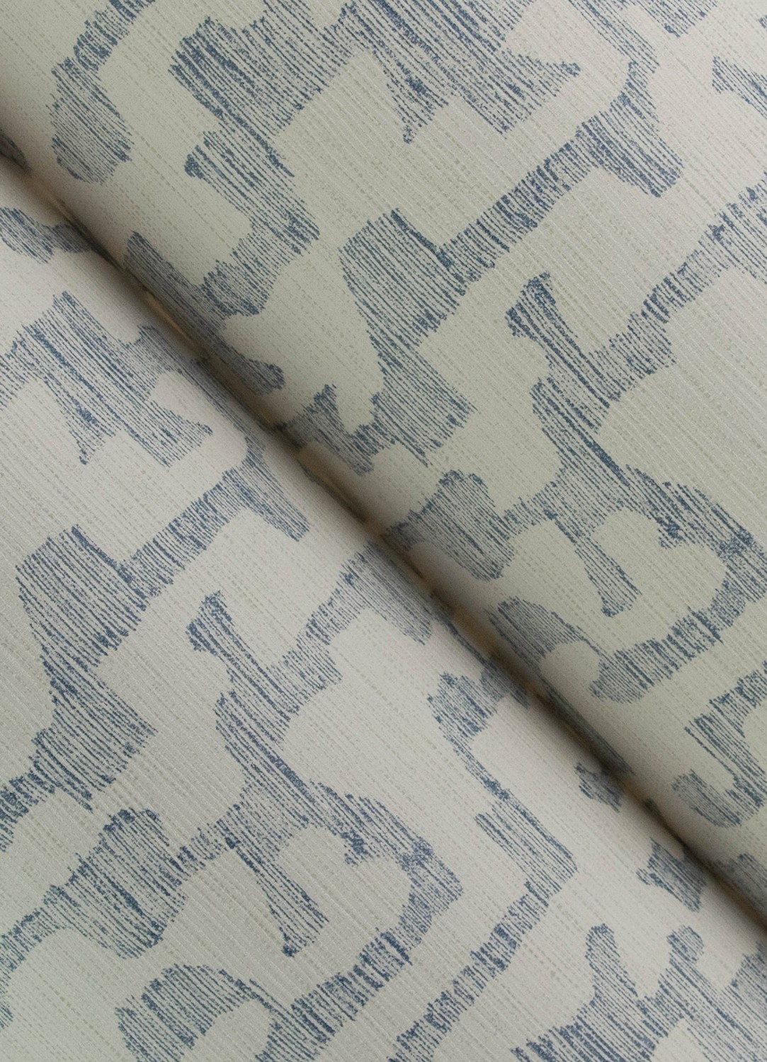 Cipher Blue Geometric Faux Grasscloth Wallpaper