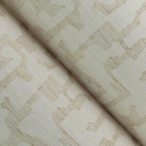 Cipher Beige Geometric Faux Grasscloth Wallpaper