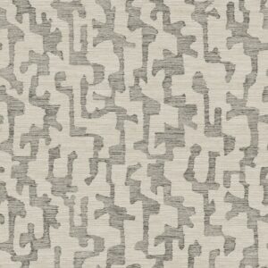 Cipher Black Geometric Faux Grasscloth Wallpaper