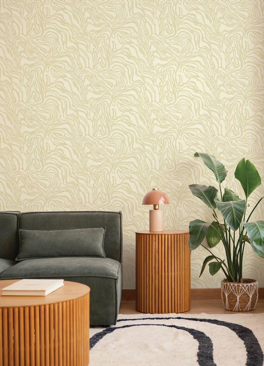 Massar Gold Modern Marbled Wallpaper