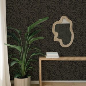 Massar Black Modern Marbled Wallpaper