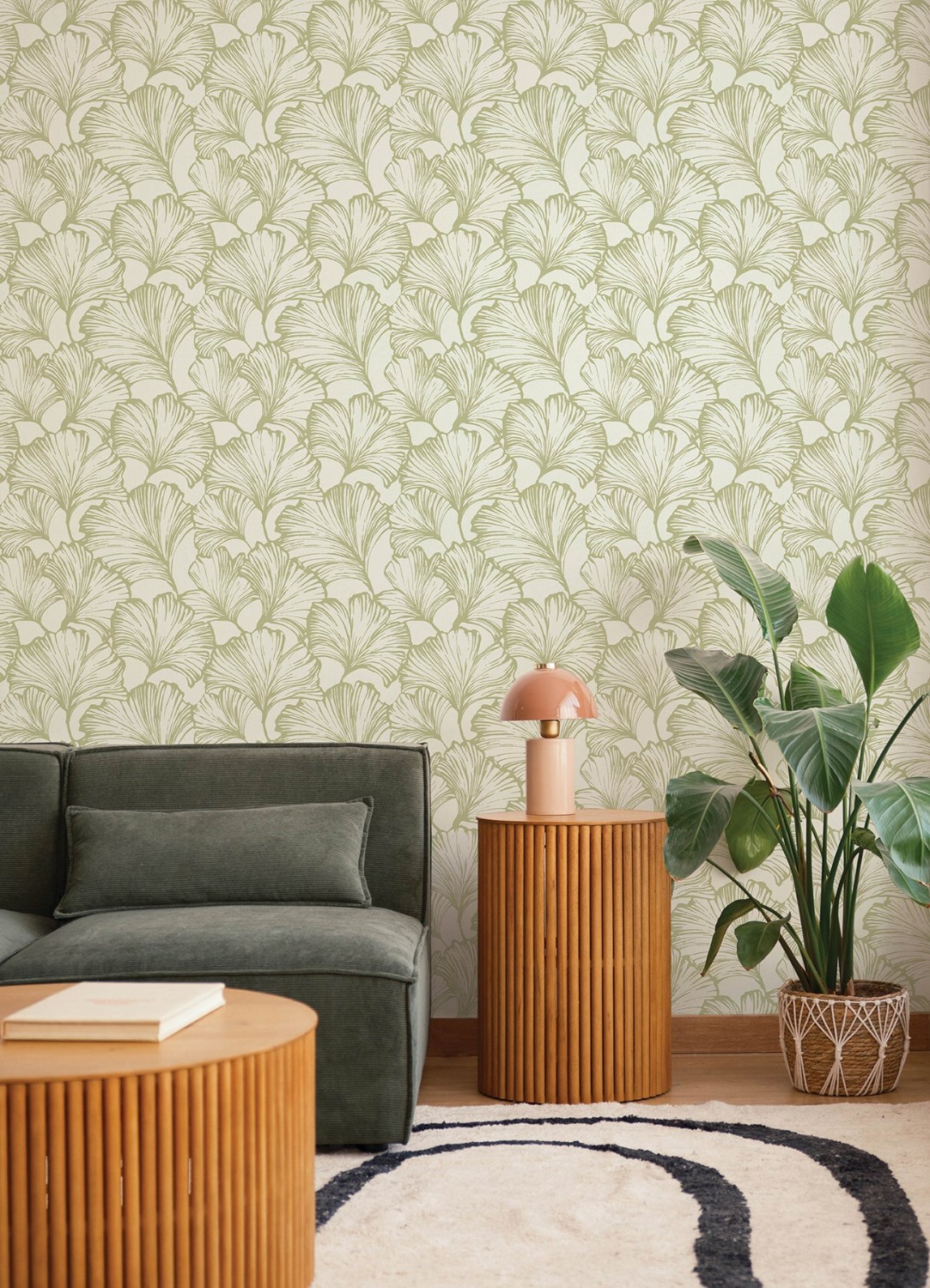 Kyoto Moss Ginkgo Leaf Wallpaper