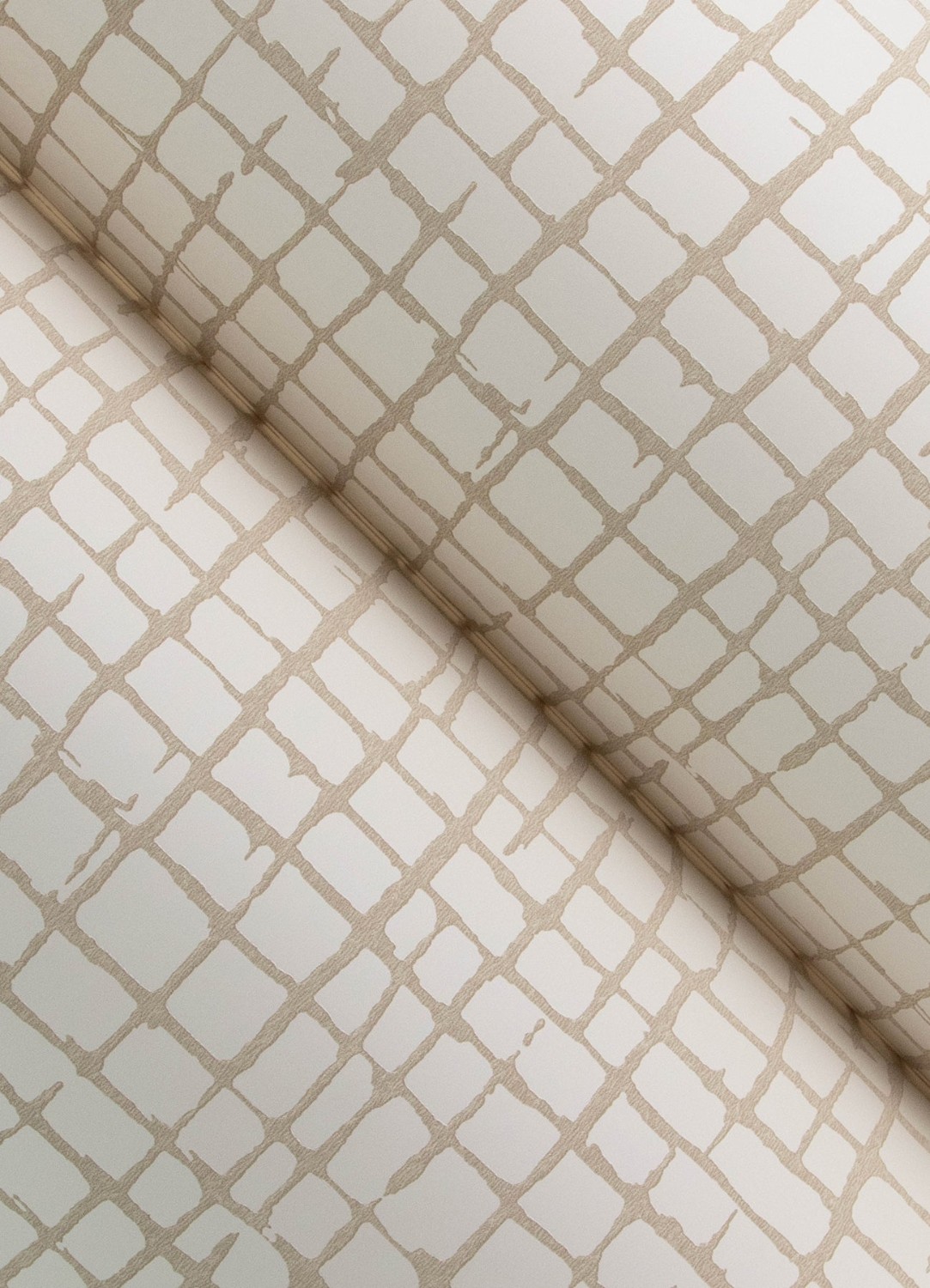 Albin Beige Gridline Wallpaper