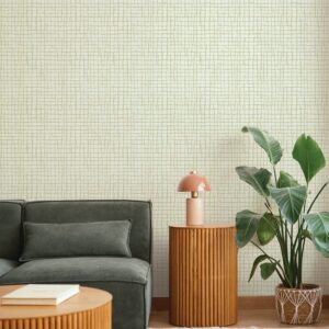 Albin Pearl Gridline Wallpaper