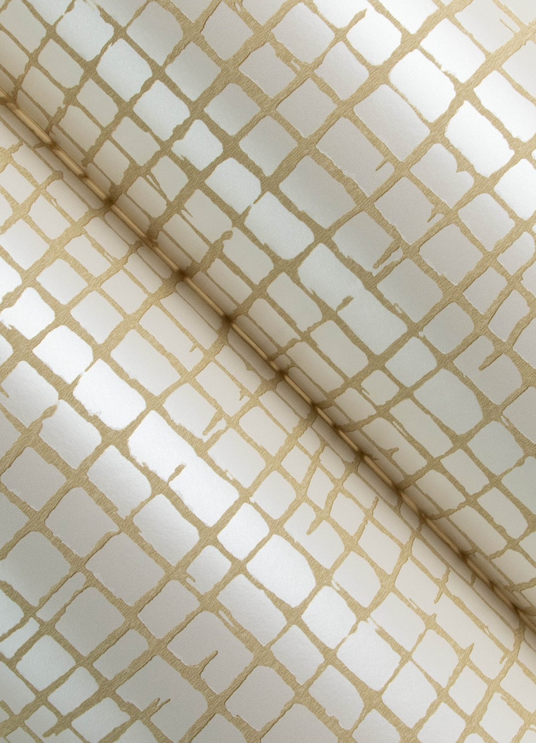 Albin Pearl Gridline Wallpaper