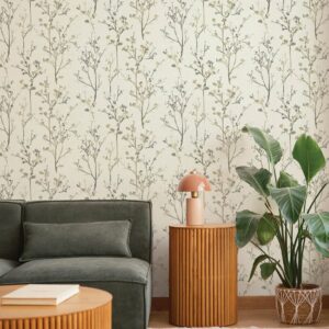Silverling Neutral Budding Branches Wallpaper