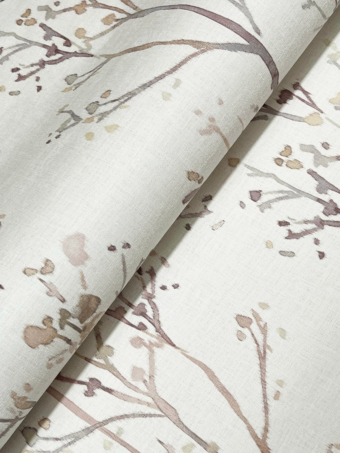 Silverling Lavender Budding Branches Wallpaper