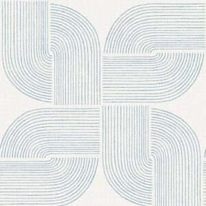 Savoye Dark Blue Spiral Arches Wallpaper