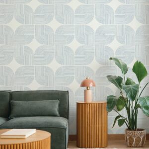 Savoye Dark Blue Spiral Arches Wallpaper