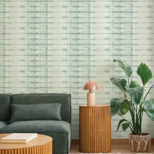 Modulus Seafoam Geometric Stripe Wallpaper