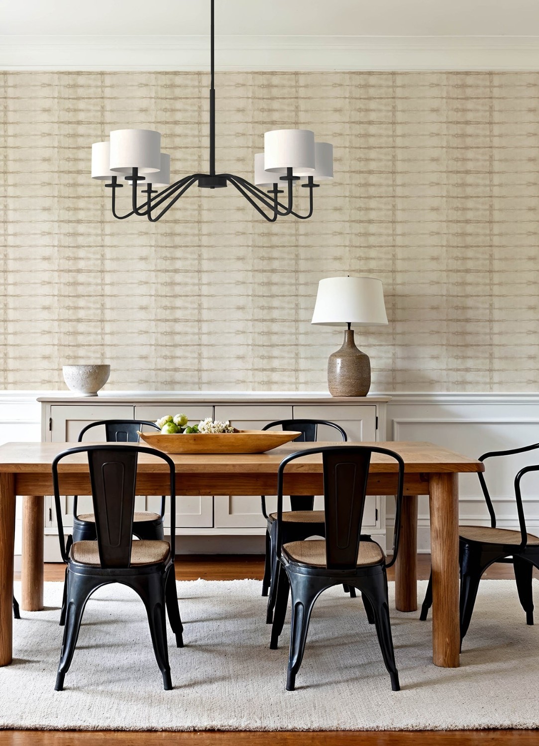 Modulus Beige Geometric Stripe Wallpaper