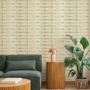 Modulus Wheat Geometric Stripe Wallpaper