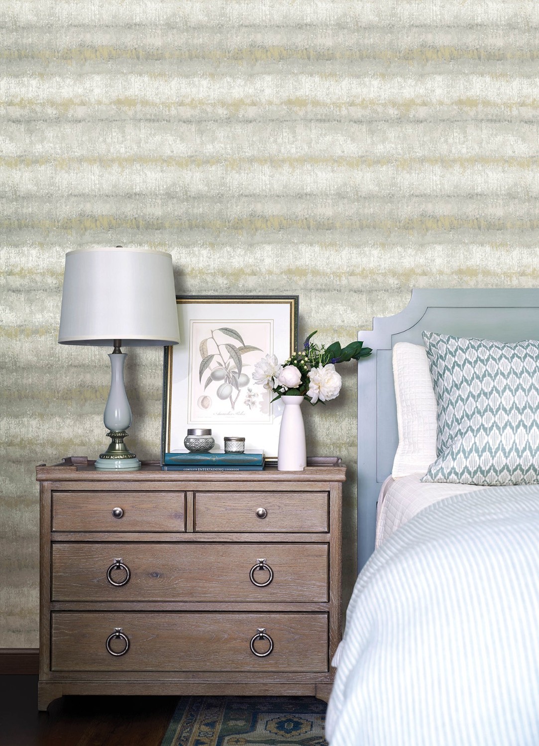 Morningtide Grey Textured Stripe Wallpaper