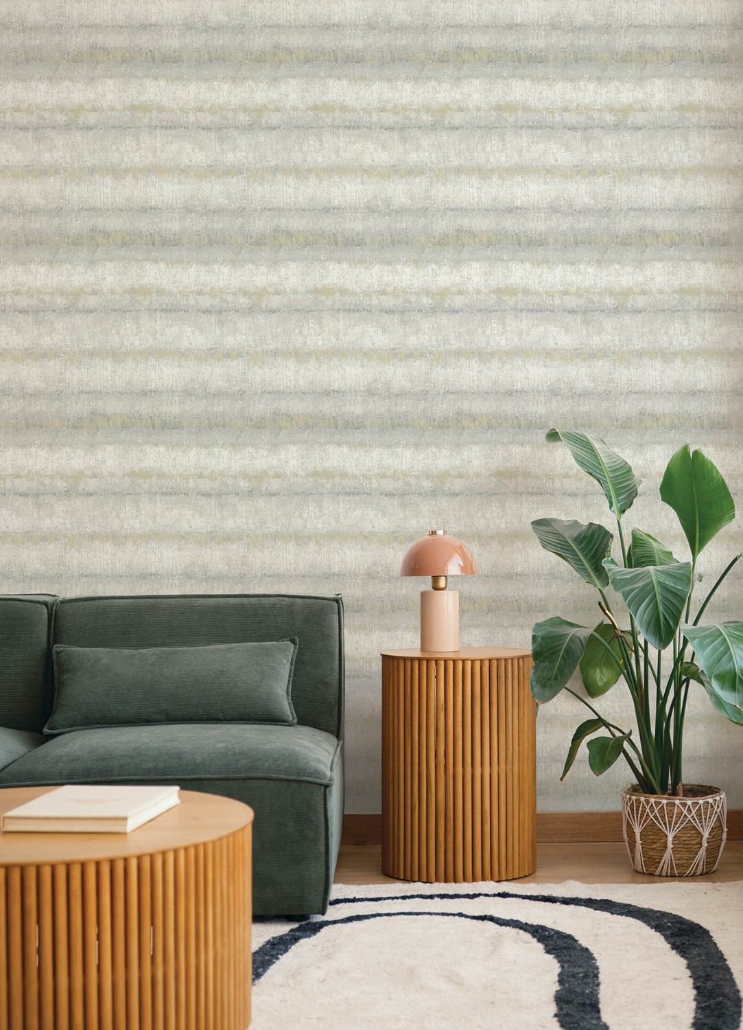Morningtide Grey Textured Stripe Wallpaper