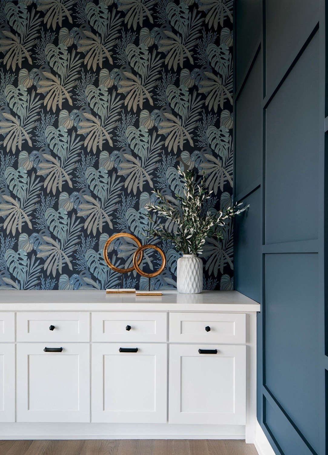 Alocasia Blue Tropical Foliage Wallpaper