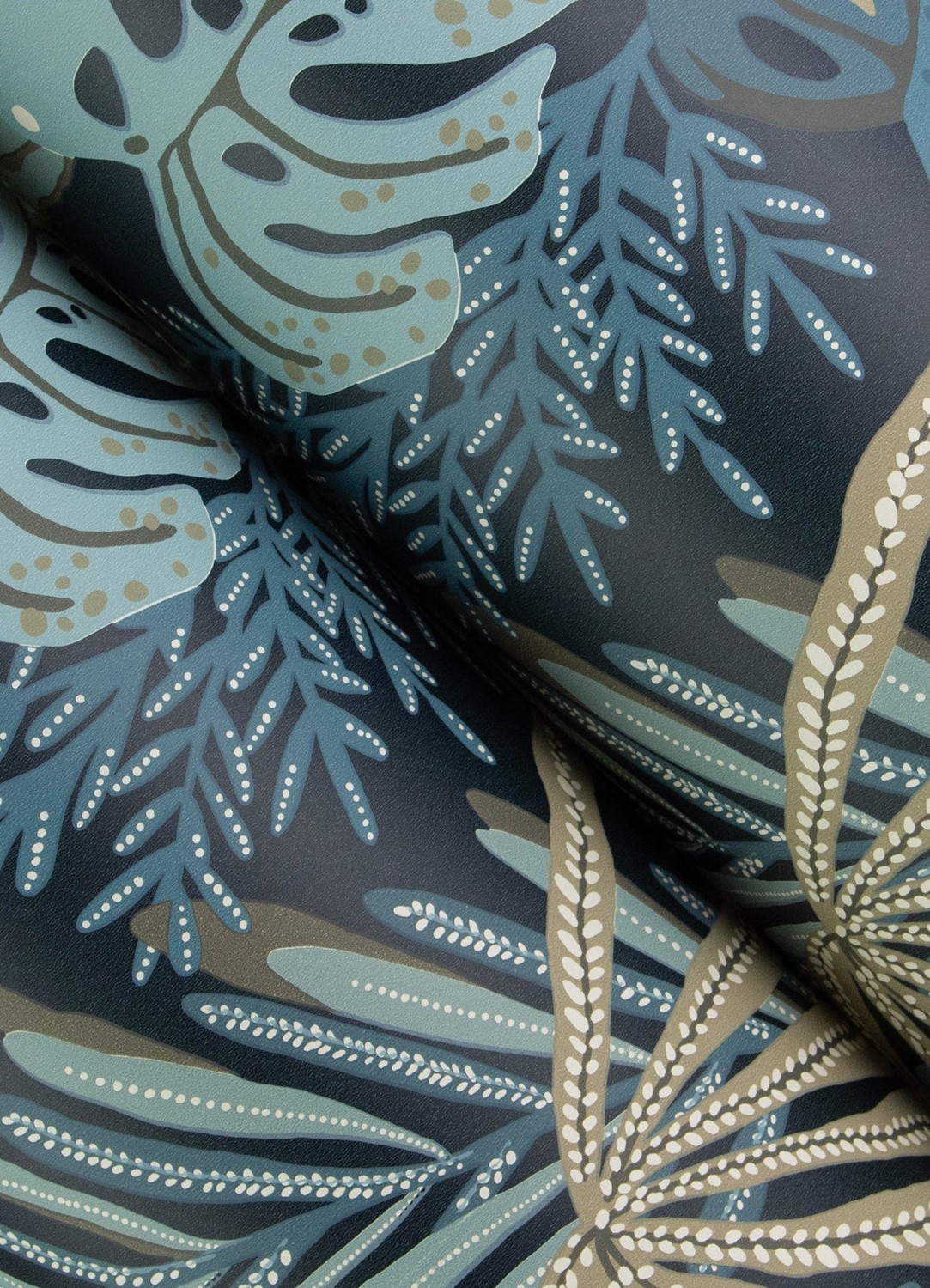 Alocasia Blue Tropical Foliage Wallpaper