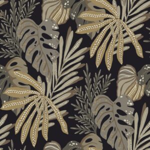 Alocasia Neutral Tropical Foliage Wallpaper