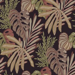 Alocasia Burgundy Tropical Foliage Wallpaper
