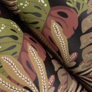 Alocasia Burgundy Tropical Foliage Wallpaper