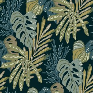 Alocasia Green Tropical Foliage Wallpaper