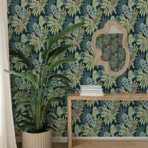 Alocasia Green Tropical Foliage Wallpaper