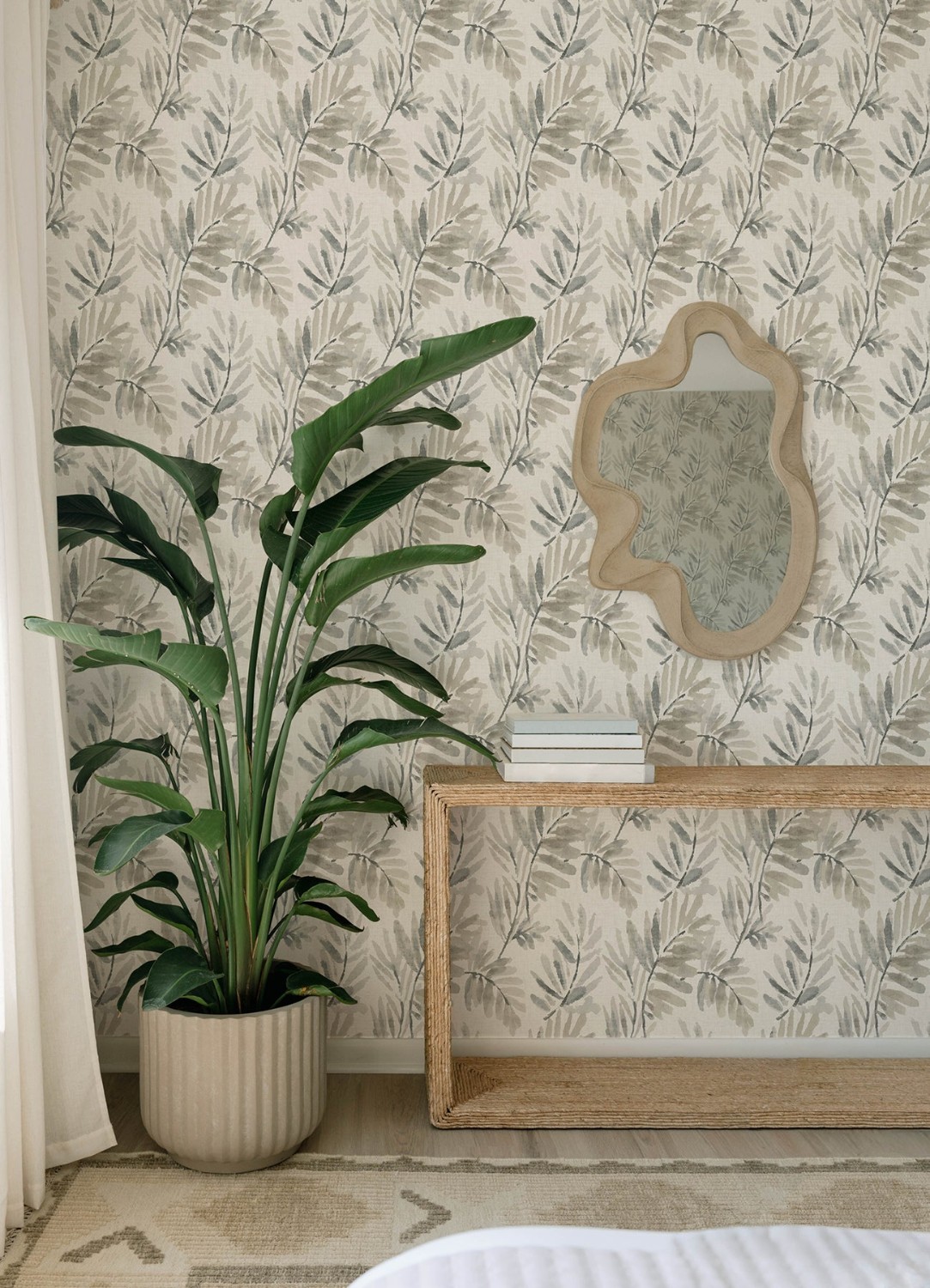 Serenade Grey Ferns Wallpaper