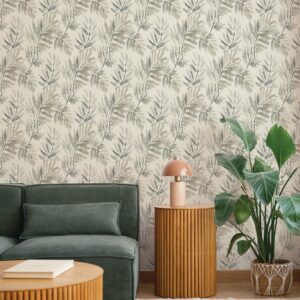 Serenade Grey Ferns Wallpaper