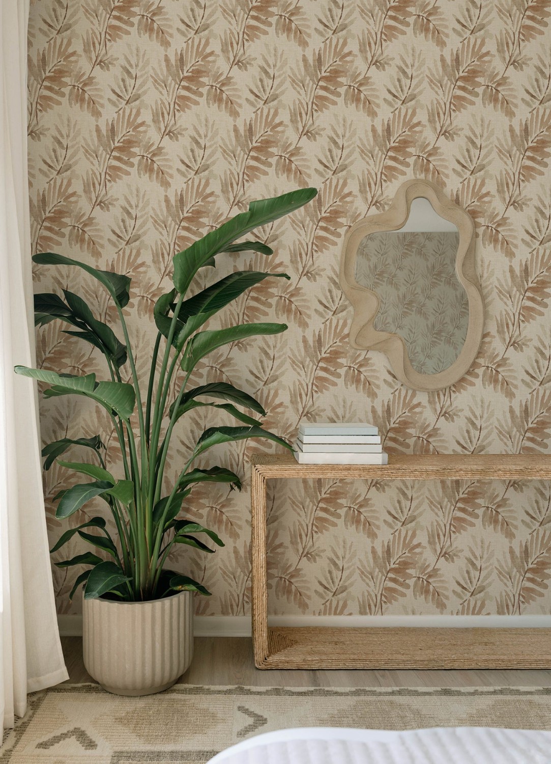 Serenade Blush Ferns Wallpaper