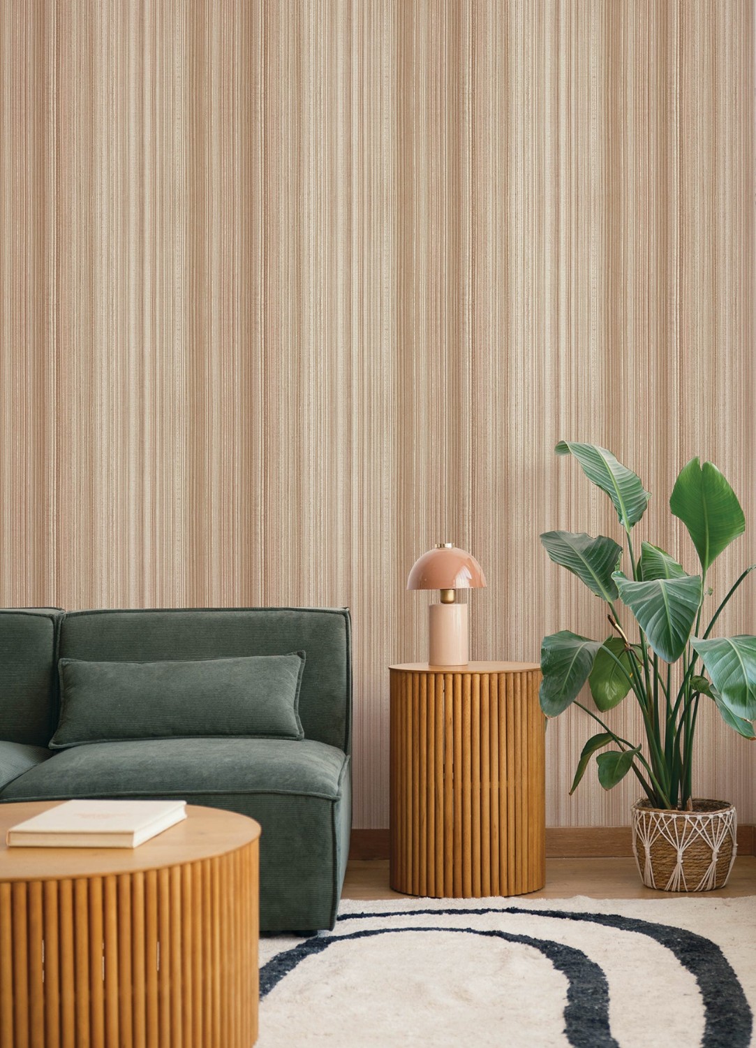 Elan Blush Ombre Stripe Wallpaper