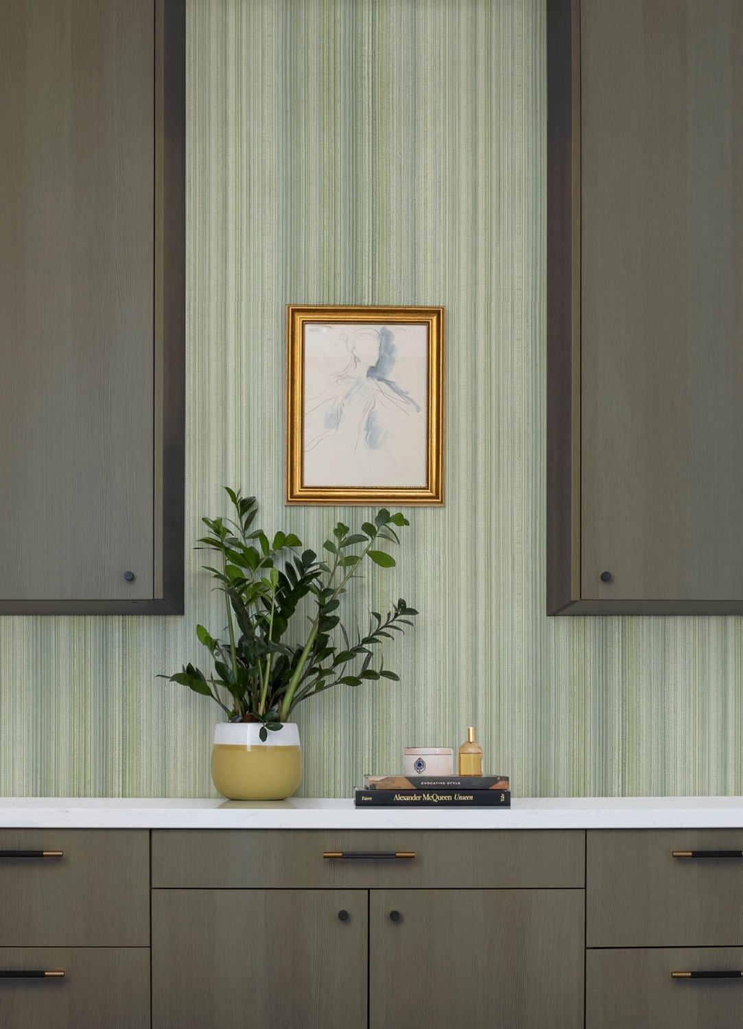 Elan Sea Green Ombre Stripe Wallpaper