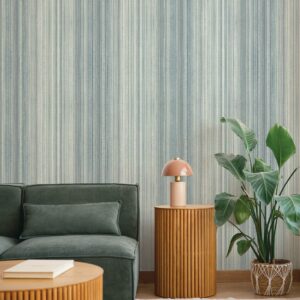 Elan Blue Ombre Stripe Wallpaper