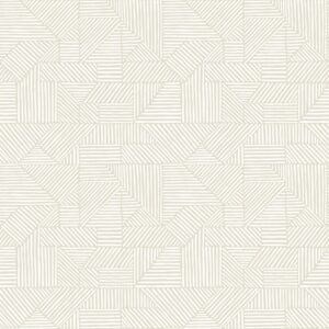 Crescendo Silver Block Geometric Wallpaper
