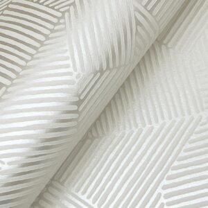 Crescendo Silver Block Geometric Wallpaper