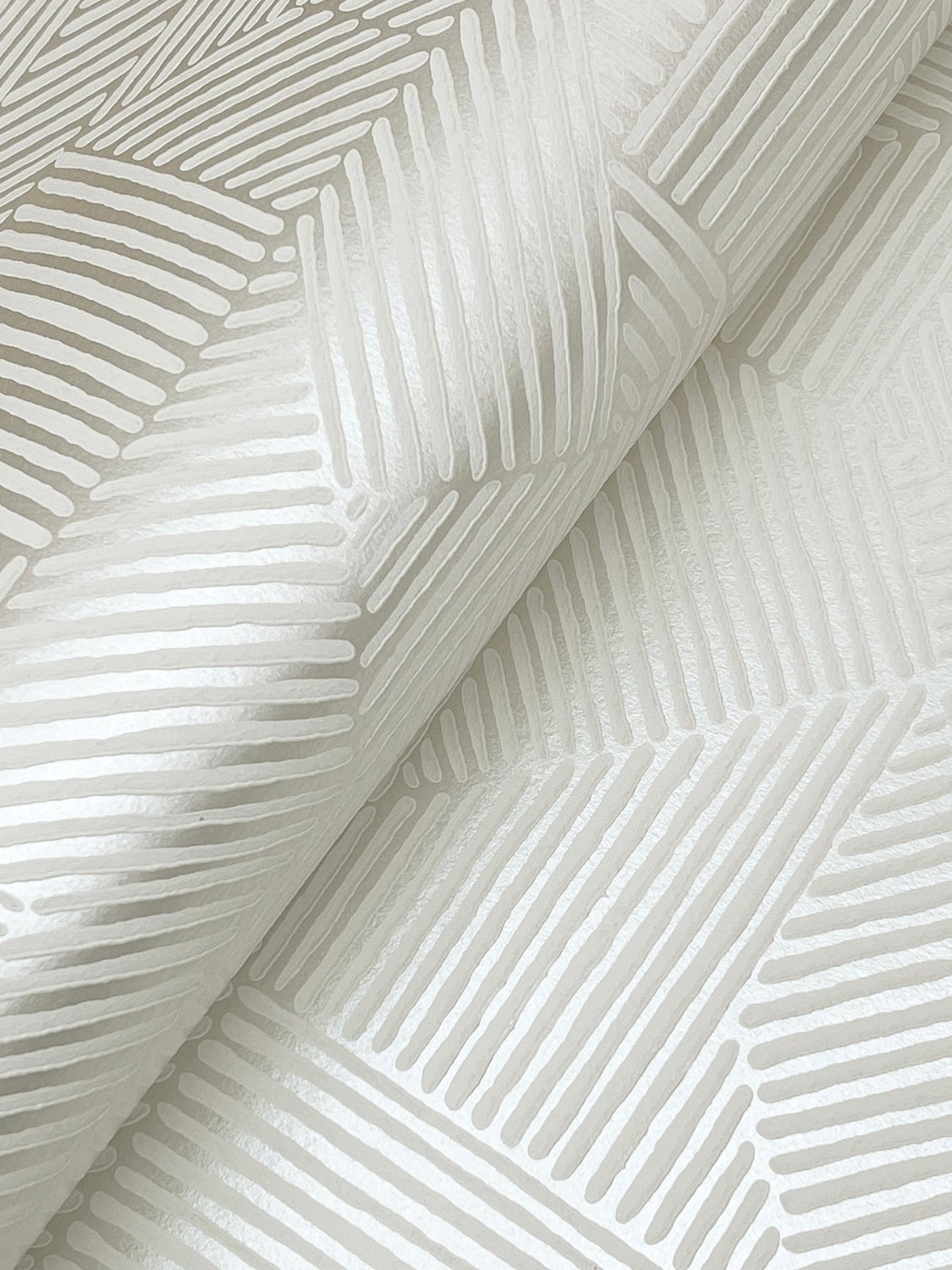 Crescendo Silver Block Geometric Wallpaper