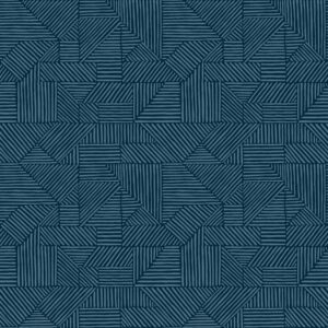 Crescendo Dark Blue Block Geometric Wallpaper