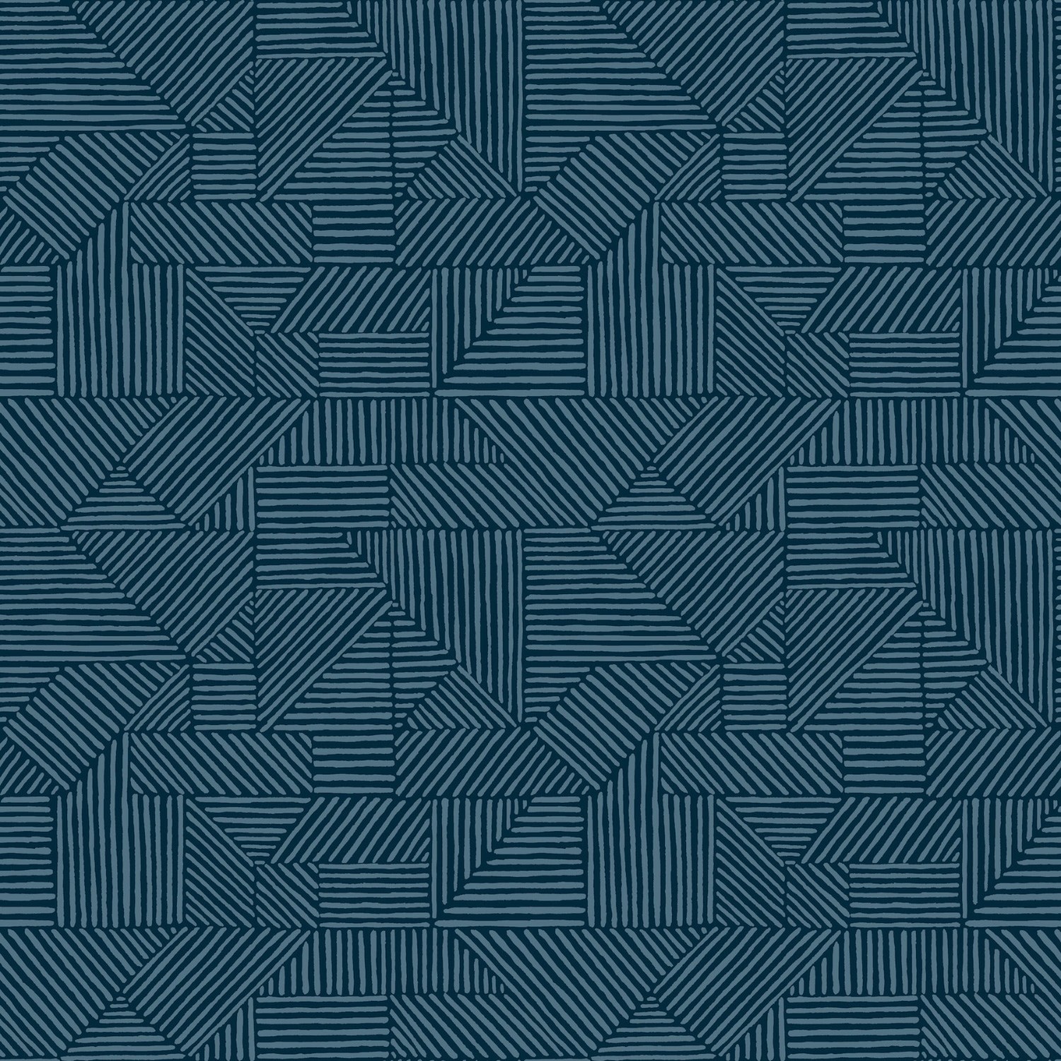 Crescendo Dark Blue Block Geometric Wallpaper