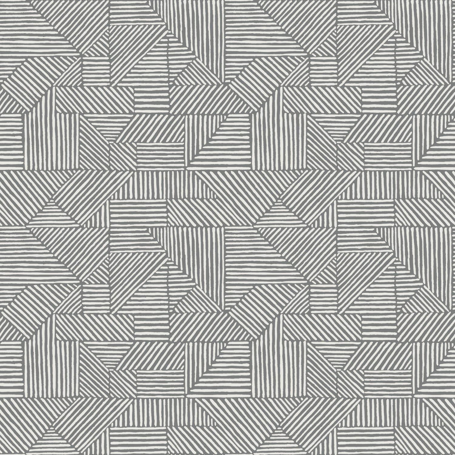 Crescendo Dark Grey Block Geometric Wallpaper