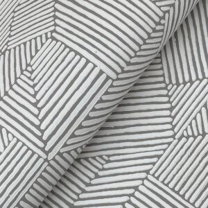 Crescendo Dark Grey Block Geometric Wallpaper