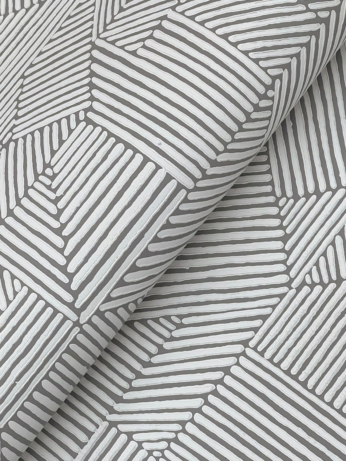Crescendo Dark Grey Block Geometric Wallpaper