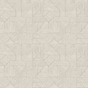 Crescendo Light Grey Block Geometric Wallpaper