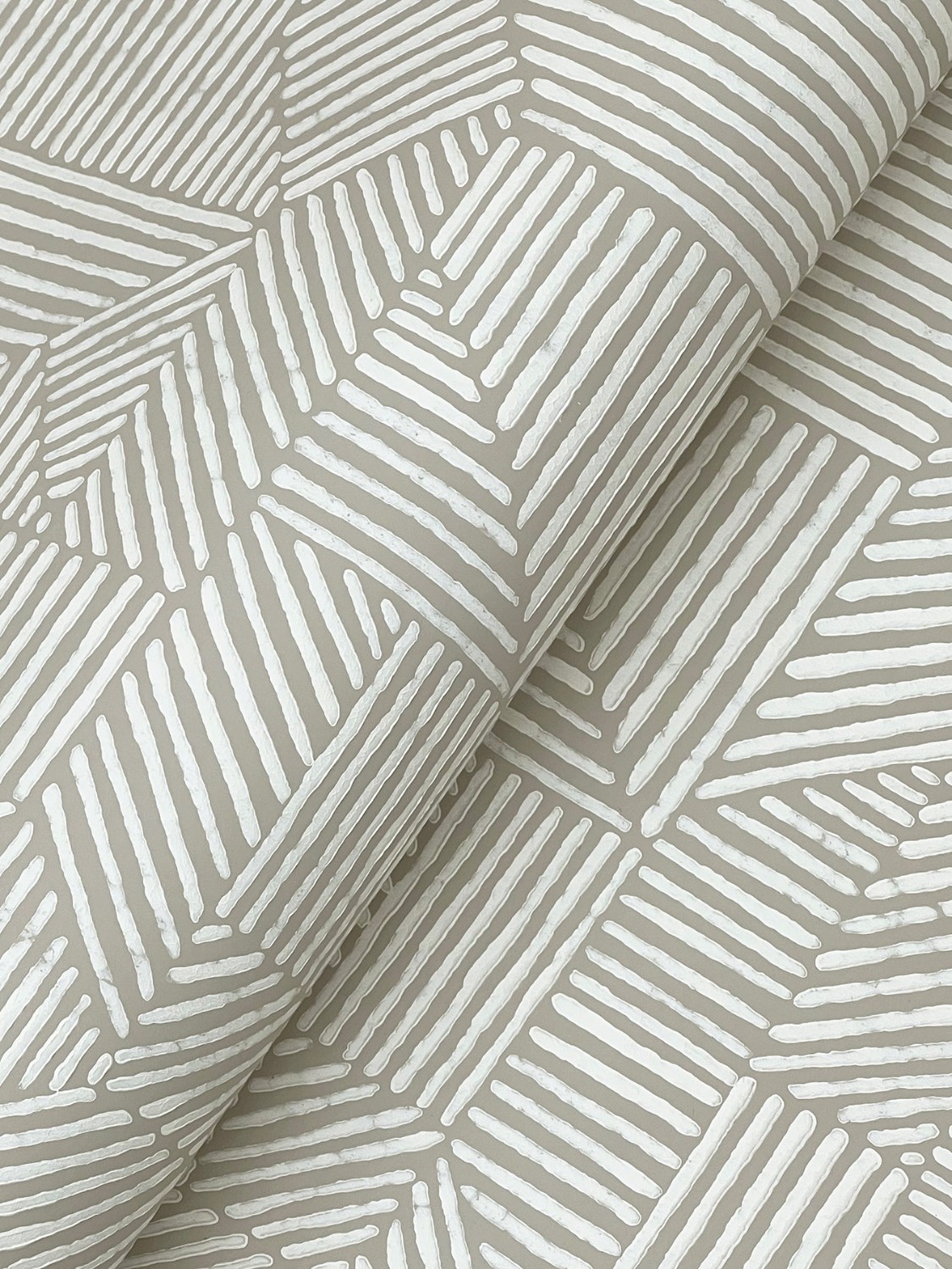 Crescendo Light Grey Block Geometric Wallpaper